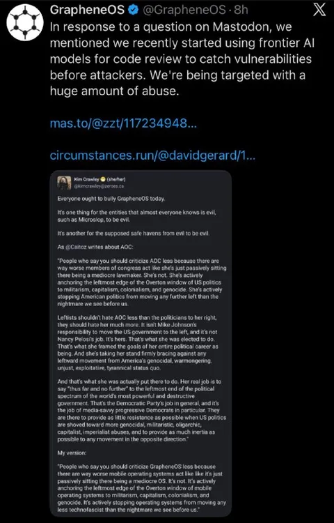 GrapheneOS Gets Bullied