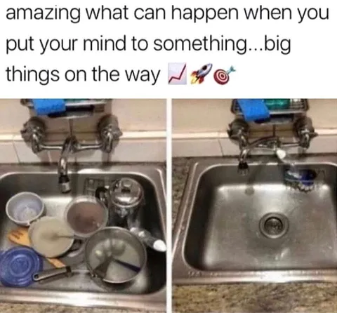 Mindset Cleans the Sink