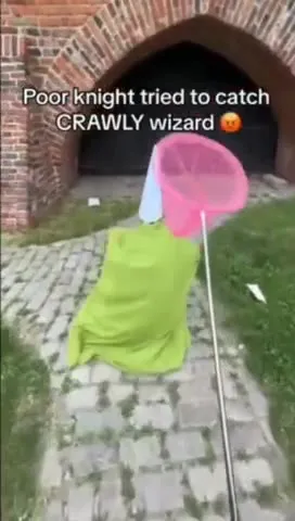 Poor Knight Chases Crawly Wizard