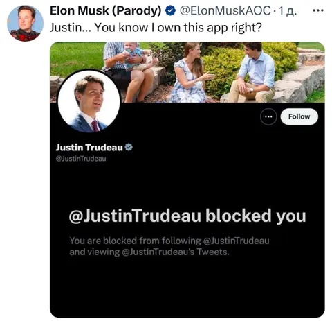 Justin Trudeau Blocked Elon Musk