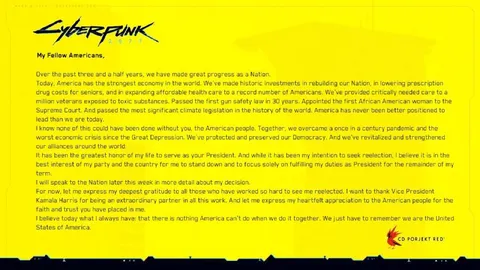 Cyberpunk Biden Withdrawal Statement