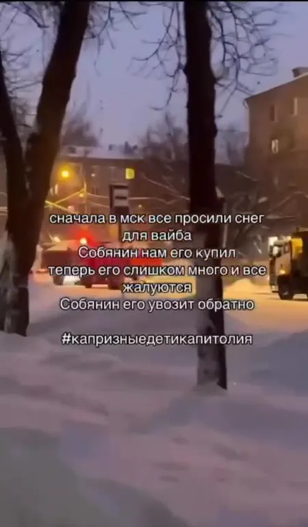 Собянин увозит снег обратно