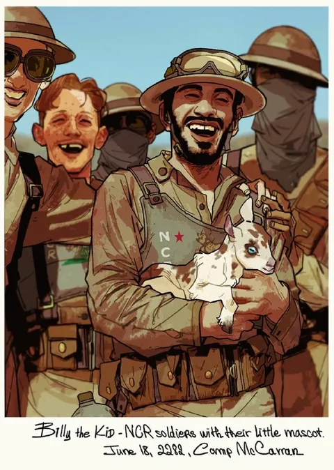 NCR Soldiers With Their Mascot