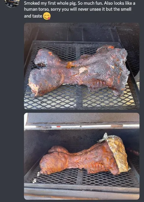 Smoked Pig Looks Human