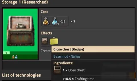 Close Chest Crafting Recipe