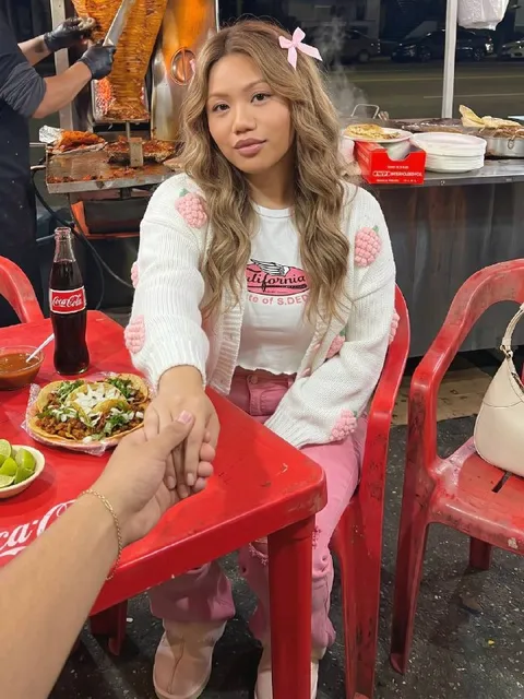 Romantic Handholding at Taco Stand