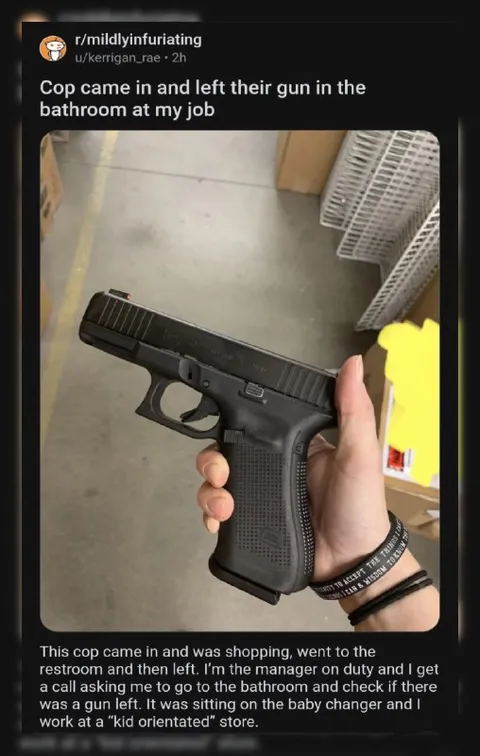 Cop Left Gun in Bathroom