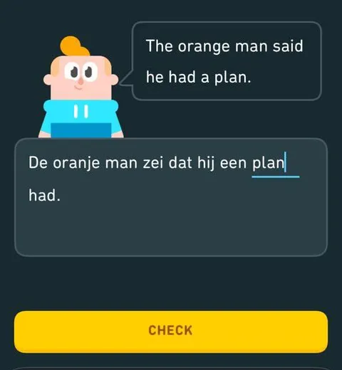 De oranje man had een plan