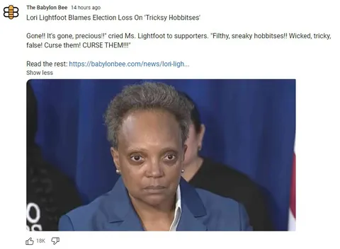 Lori Lightfoot Blames Hobbitses