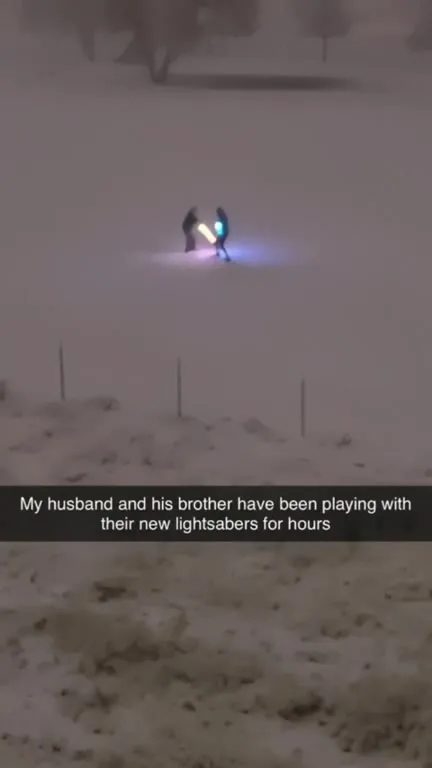Brothers Duel With Lightsabers