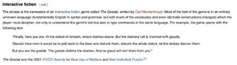 The Gostak Nonsense Language