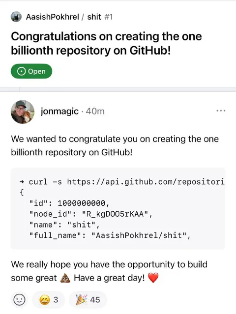One Billionth GitHub Repository