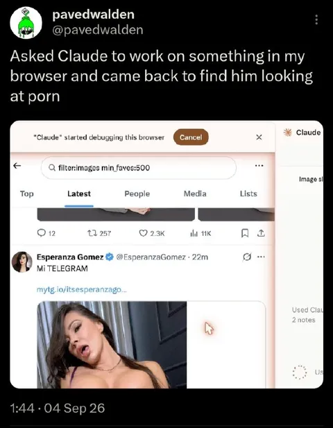 Claude Looking at Porn