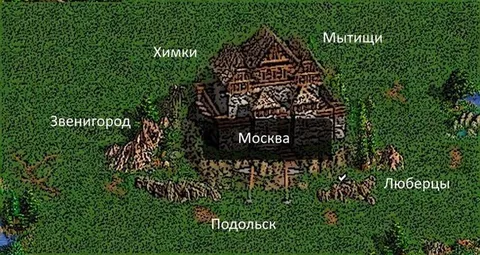 Карта Подмосковья с домом