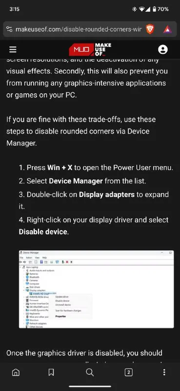 Disable GPU for Rounded Corners