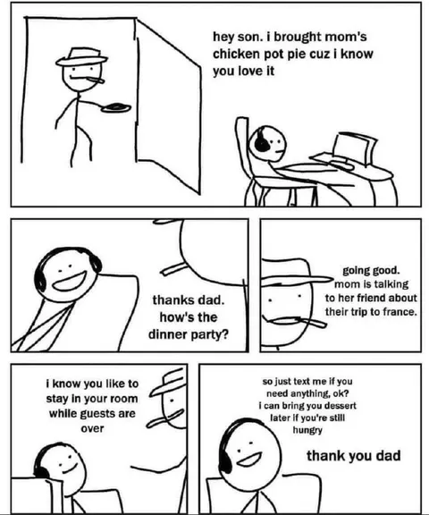 Dad Brings Mom’s Chicken Pot Pie