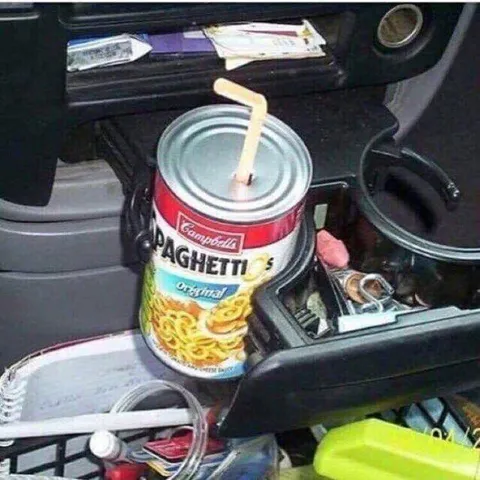 Spaghetti Can in a Car