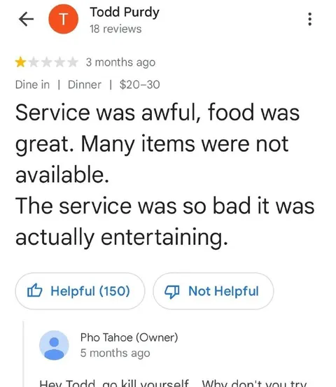 Entertainingly Terrible Restaurant Service
