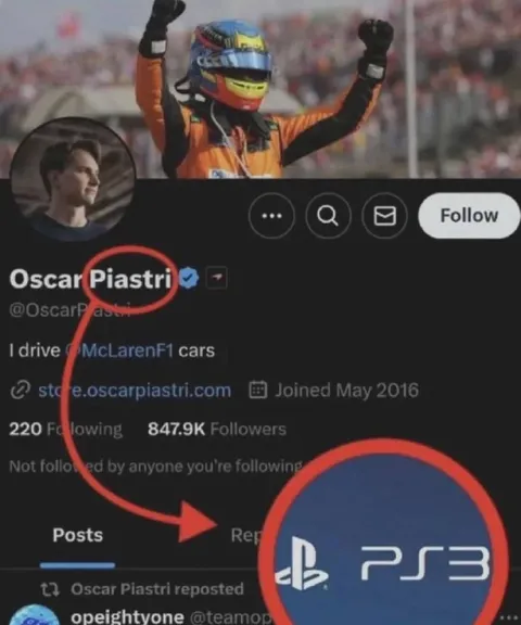 Oscar Piastri PS3 Profile