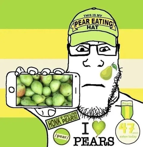 Pear Eating Hat Guy