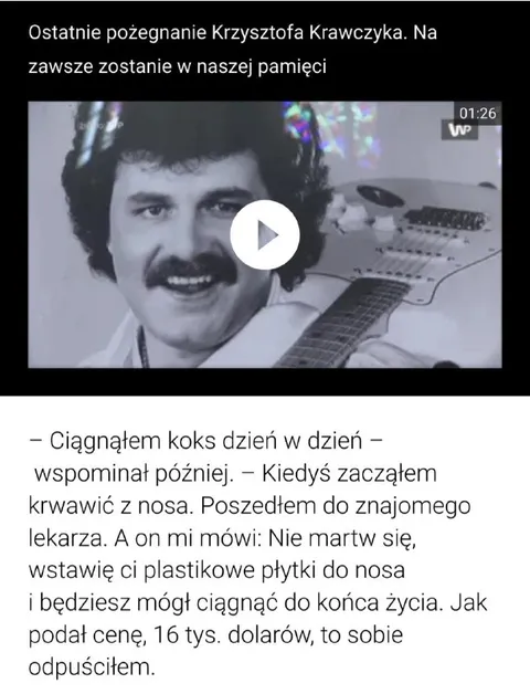 Krzysztof Krawczyk i kokaina