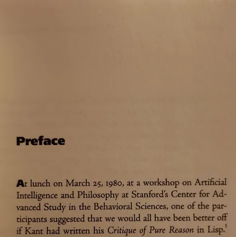Kant's Critique Written in Lisp