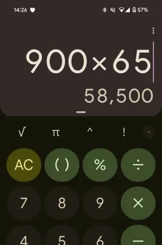 900 умножить на 65