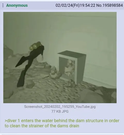 Diver Cleans Dam Drain