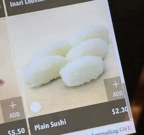 Plain Sushi Looks Like Buttocks
