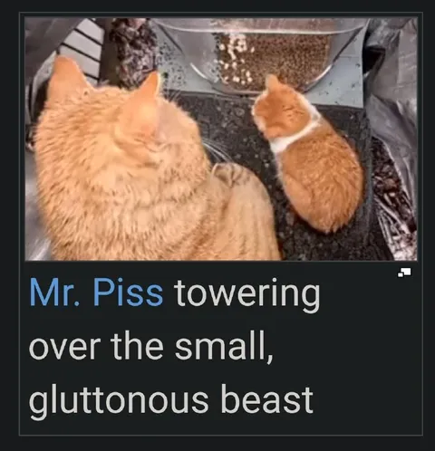 Mr. Piss Towers Over Small Beast