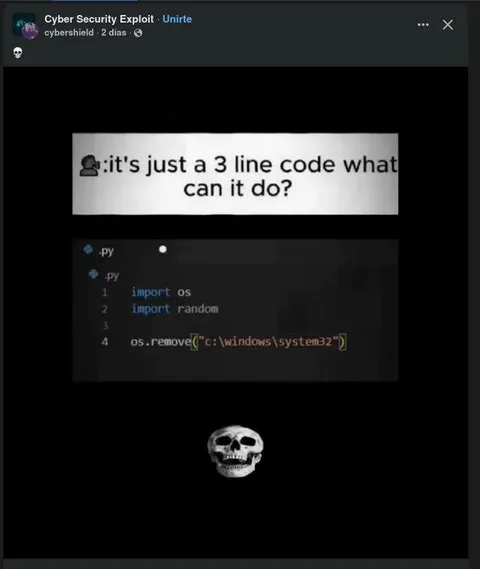 Three-Line Code Deletes System32