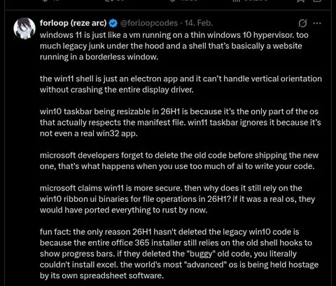 Windows 11 Legacy Code Rant