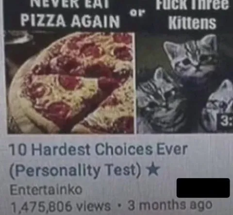Pizza or Three Kittens