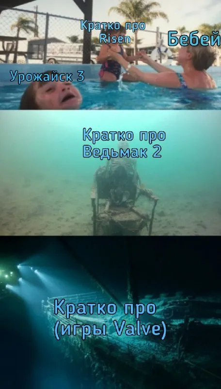 Кратко про игры под водой
