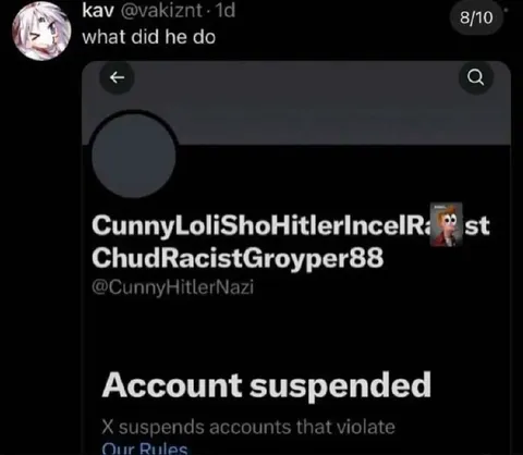 Account Suspended for Offensive Username