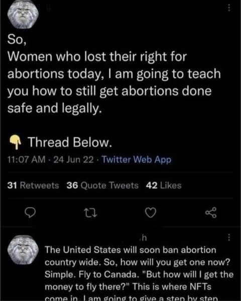 Abortion Thread and NFTs