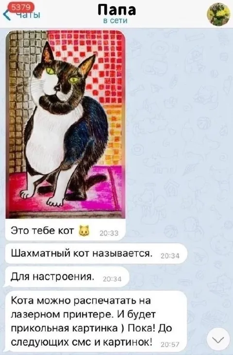 Шахматный кот для настроения