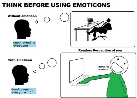 Think Before Using Emoticons