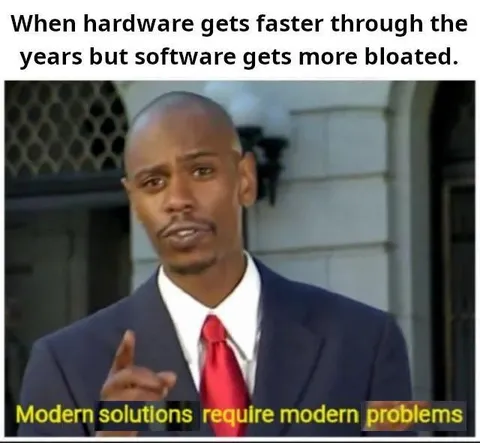 Hardware Faster, Software More Bloated