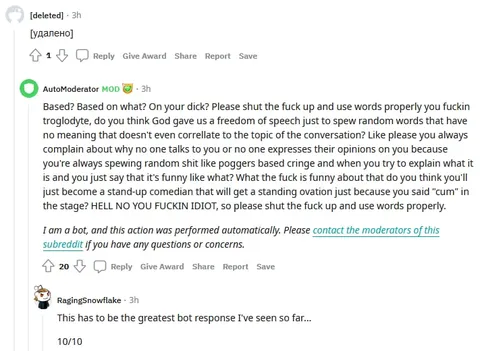 Greatest Bot Response Ever