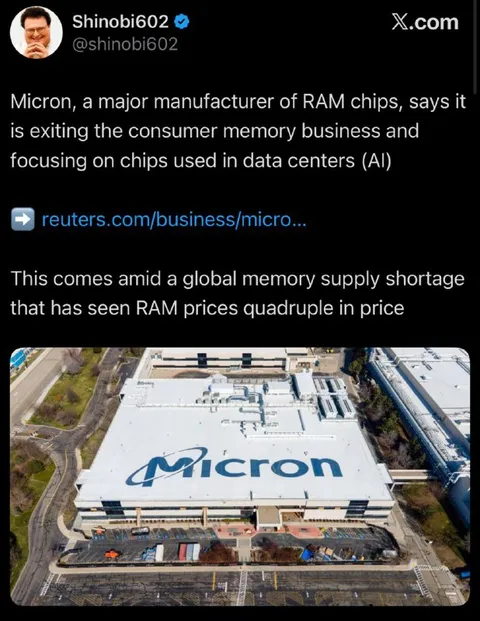 Micron Exits Consumer RAM