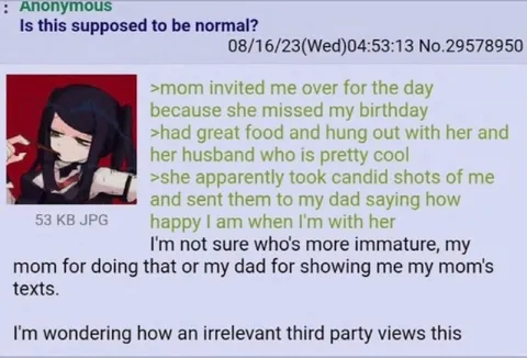 Mom Sends Candid Photos to Dad