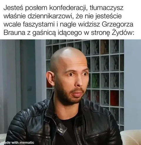 Braun z gaśnicą w stronę Żydów