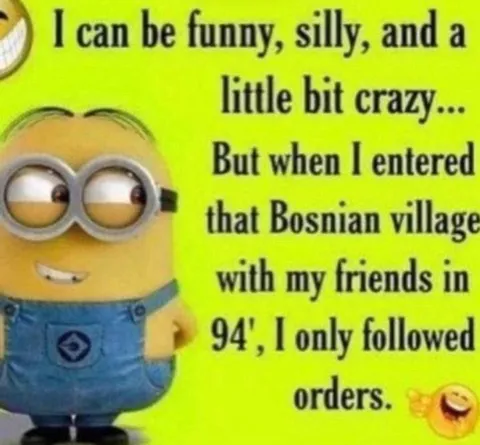 Minion Followed Orders in Bosnia