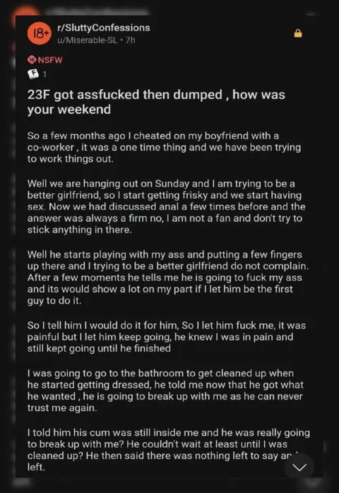 Got Assfucked Then Dumped