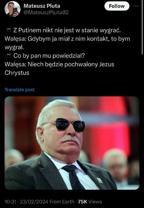 Wałęsa pokonałby Putina