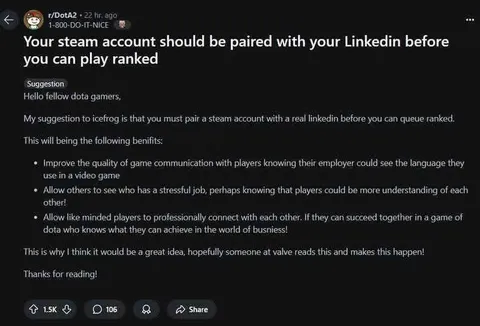 Steam LinkedIn Ranked Requirement