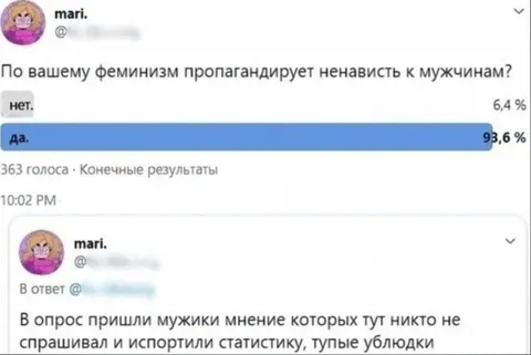 Феминистский опрос испортили мужики