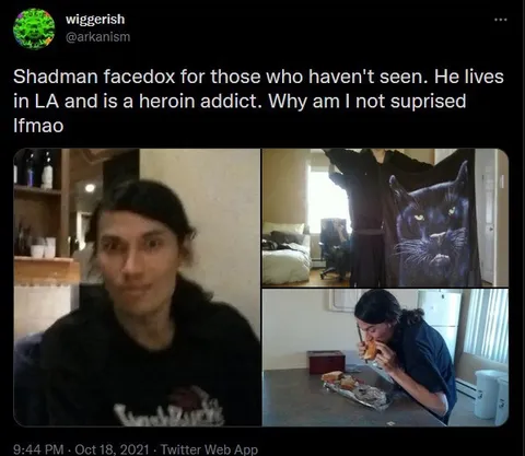 Shadman Facedox Reaction Tweet