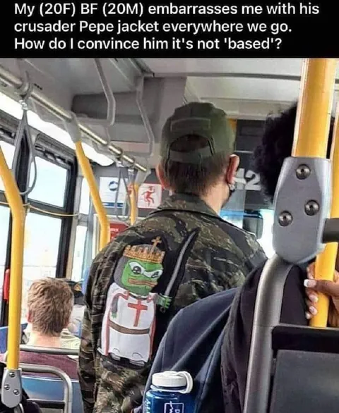 Crusader Pepe Jacket Embarrassment